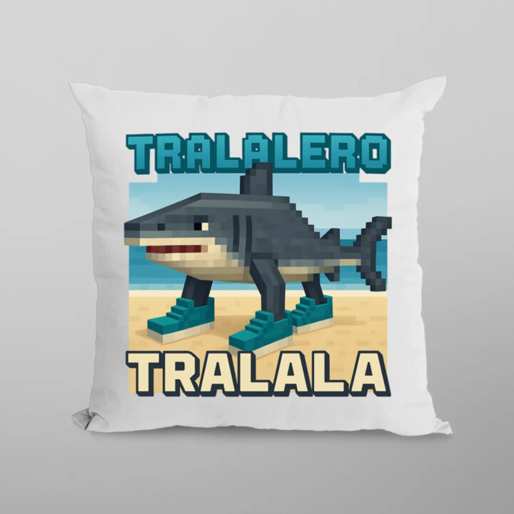 Tralalero Tralala - Italian Brainrot pre fanúšikov Minecraftu - vankúš s potlačou