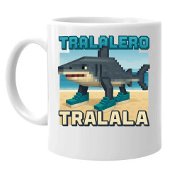 Tralalero Tralala - Italian Brainrot pre fanúšikov Minecraftu - keramický hrnček s potlačou