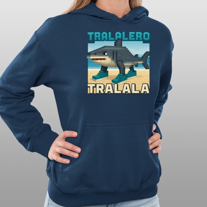 Tralalero Tralala - Italian Brainrot pre fanúšikov Minecraftu  - dámska mikina s potlačou