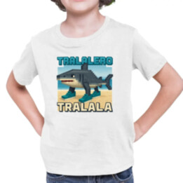 Tralalero Tralala - Italian Brainrot pre fanúšikov Minecraftu - detské tričko s potlačou