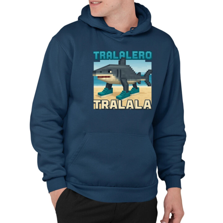 Tralalero Tralala - Italian Brainrot pre fanúšikov Minecraftu  - pánska mikina s potlačou