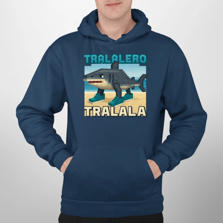Tralalero Tralala - Italian Brainrot pre fanúšikov Minecraftu  - pánska mikina s potlačou