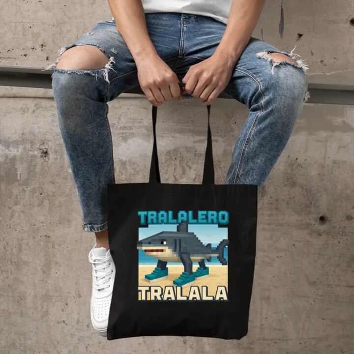 Tralalero Tralala - Italian Brainrot pre fanúšikov Minecraftu - taška s potlačou