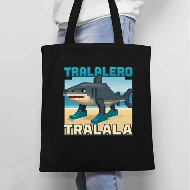 Tralalero Tralala - Italian Brainrot pre fanúšikov Minecraftu - taška s potlačou