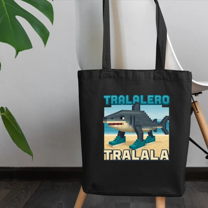 Tralalero Tralala - Italian Brainrot pre fanúšikov Minecraftu - taška s potlačou