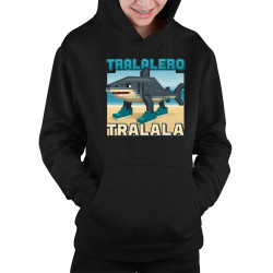 Tralalero Tralala - Italian Brainrot pre fanúšikov Minecraftu - detská mikina s kapucňou