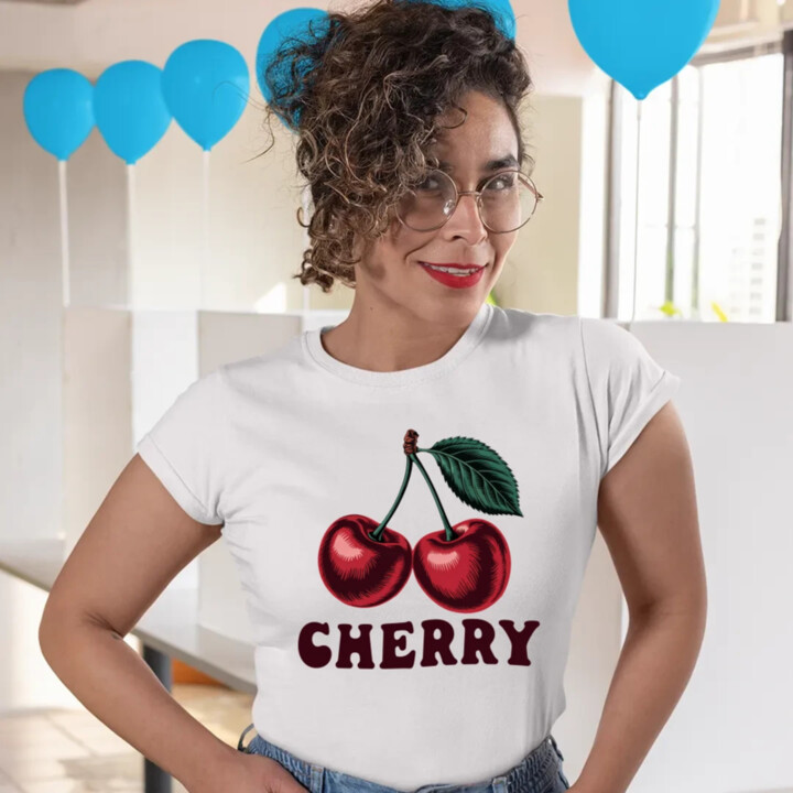 Cherry - višňa - dámske tričko s potlačou