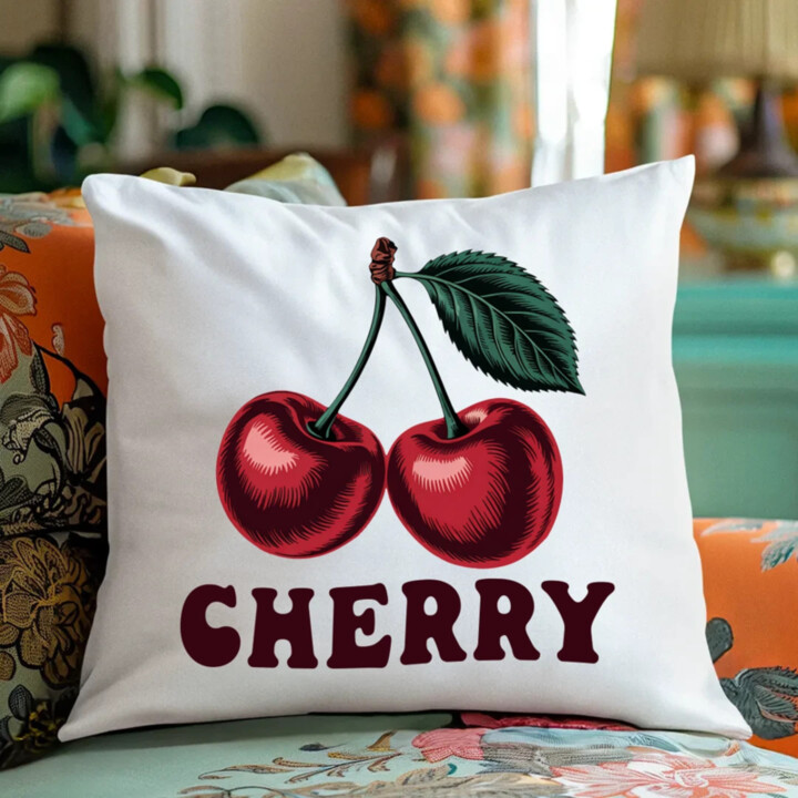 Cherry - višňa - vankúš s potlačou