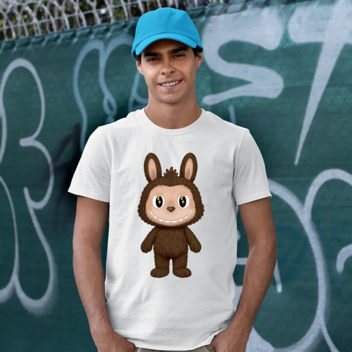 Plyšový Maskot Bubu - pánske tričko s potlačou pre fanúšikov Labubu