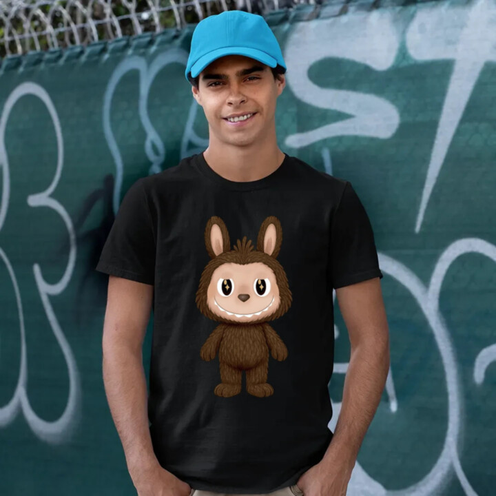 Plyšový Maskot Bubu - pánske tričko s potlačou pre fanúšikov Labubu