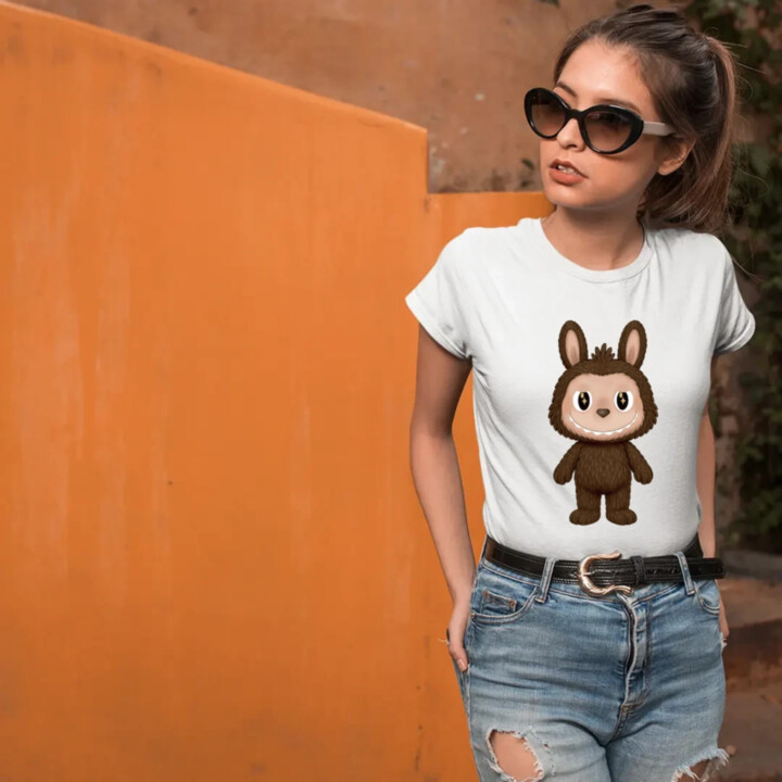 Plyšový Maskot Bubu - dámske tričko s potlačou pre fanúšikov Labubu