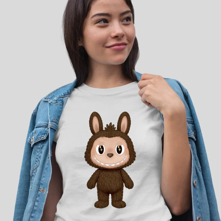 Plyšový Maskot Bubu - dámske tričko s potlačou pre fanúšikov Labubu