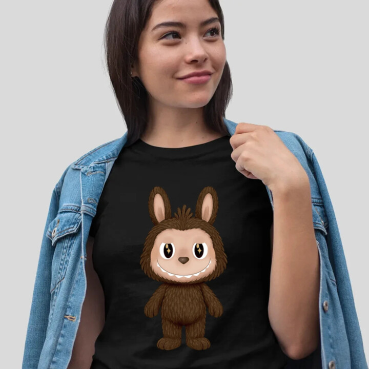 Plyšový Maskot Bubu - dámske tričko s potlačou pre fanúšikov Labubu