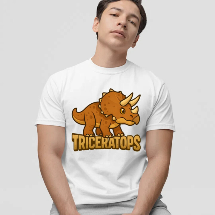 Triceratops Dinosaurov - pánske tričko s potlačou