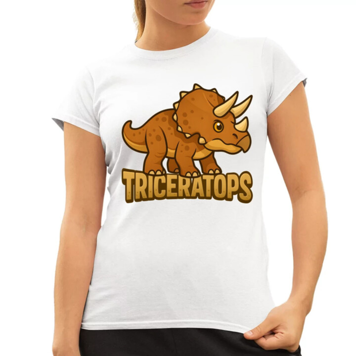 Triceratops Dinosaurov - dámske tričko s potlačou