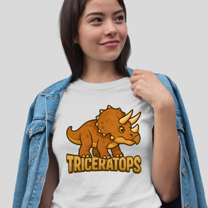 Triceratops Dinosaurov - dámske tričko s potlačou