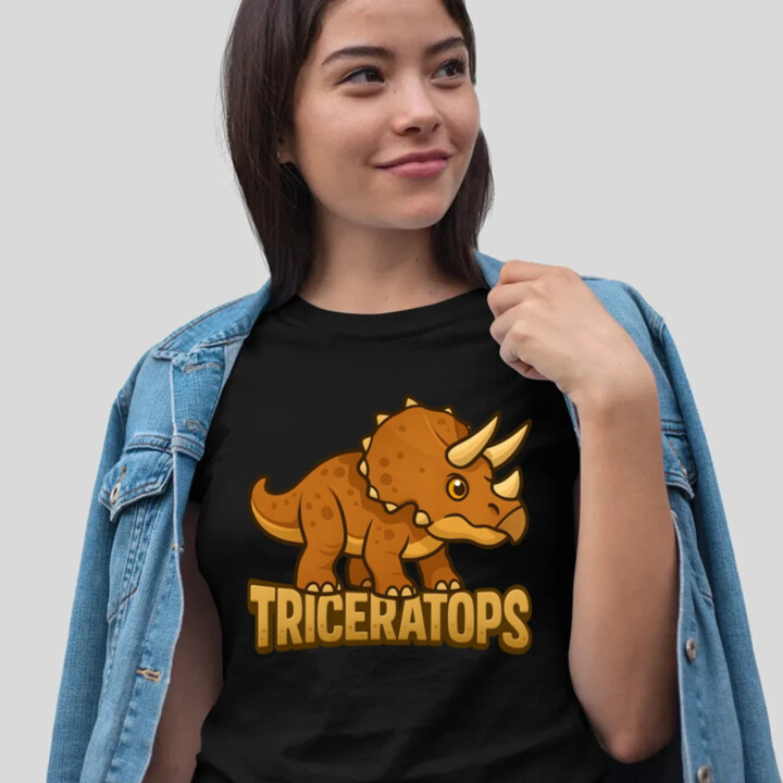 Triceratops Dinosaurov - dámske tričko s potlačou