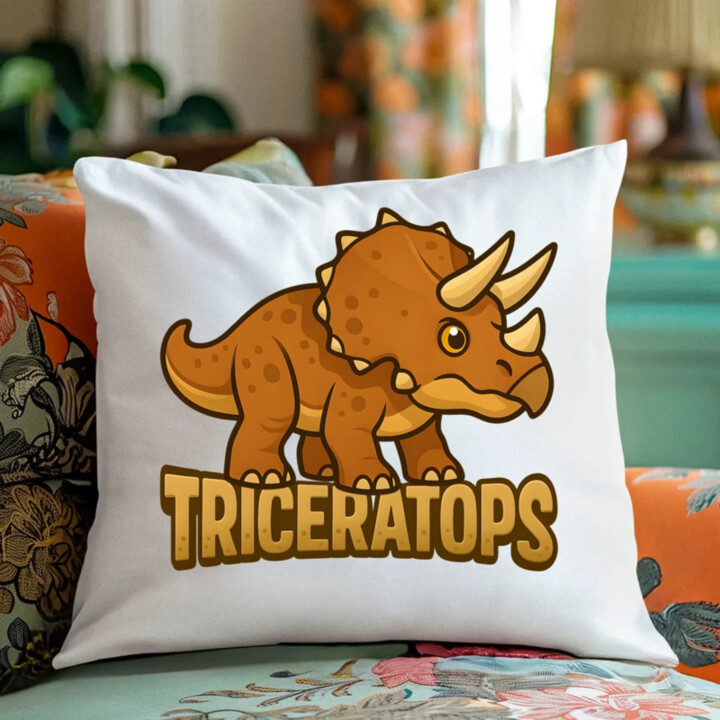 Triceratops Dinosaurov - vankúš s potlačou