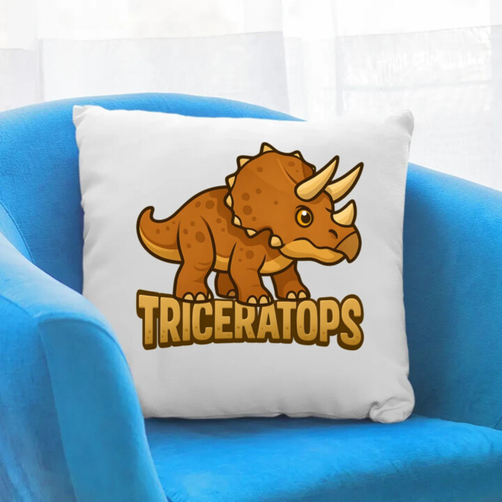 Triceratops Dinosaurov - vankúš s potlačou