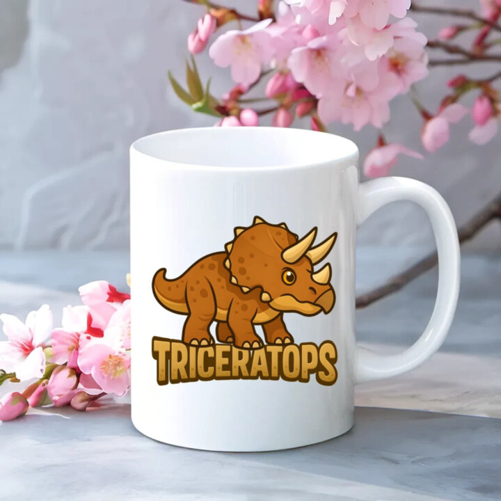 Triceratops Dinosaurov - keramický hrnček s potlačou