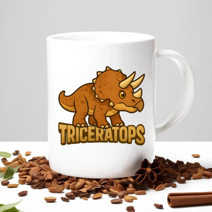 Triceratops Dinosaurov - keramický hrnček s potlačou