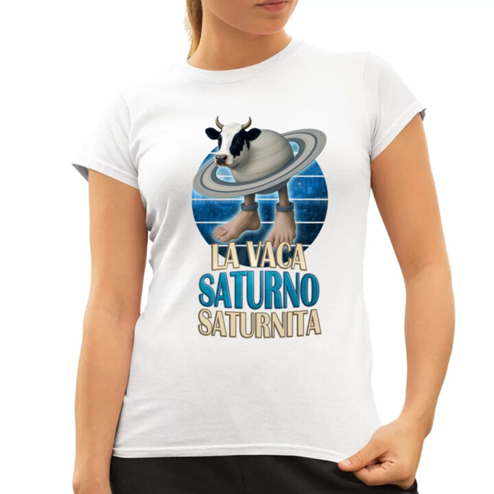 La Vaca Saturno Saturnita - Italian brainrot - krava Saturn - dámske tričko s potlačou