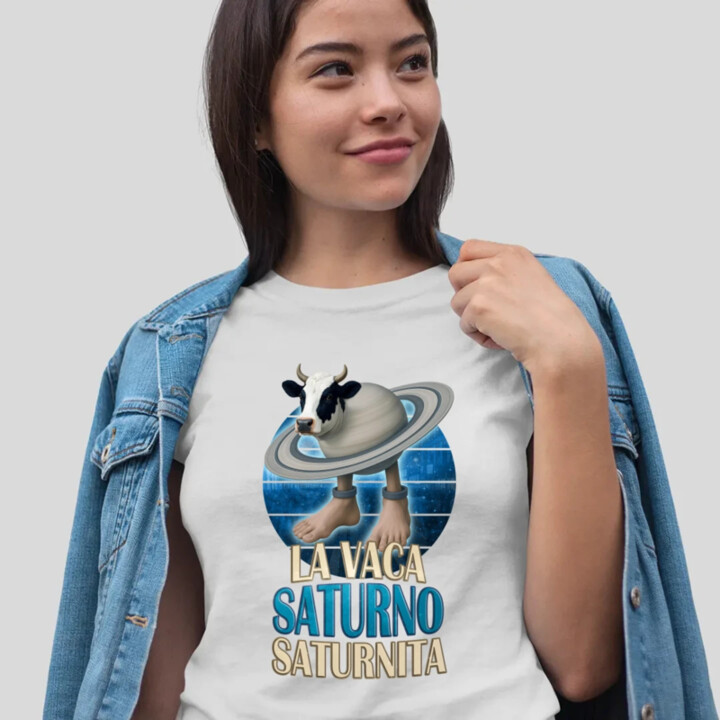 La Vaca Saturno Saturnita - Italian brainrot - krava Saturn - dámske tričko s potlačou