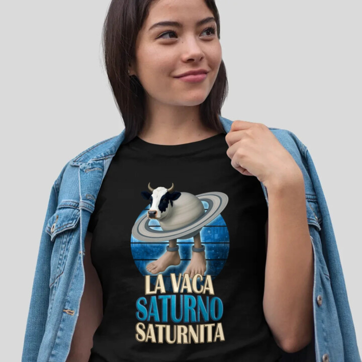 La Vaca Saturno Saturnita - Italian brainrot - krava Saturn - dámske tričko s potlačou