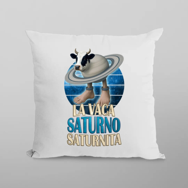 La Vaca Saturno Saturnita - Italian brainrot - krava Saturn - vankúš s potlačou