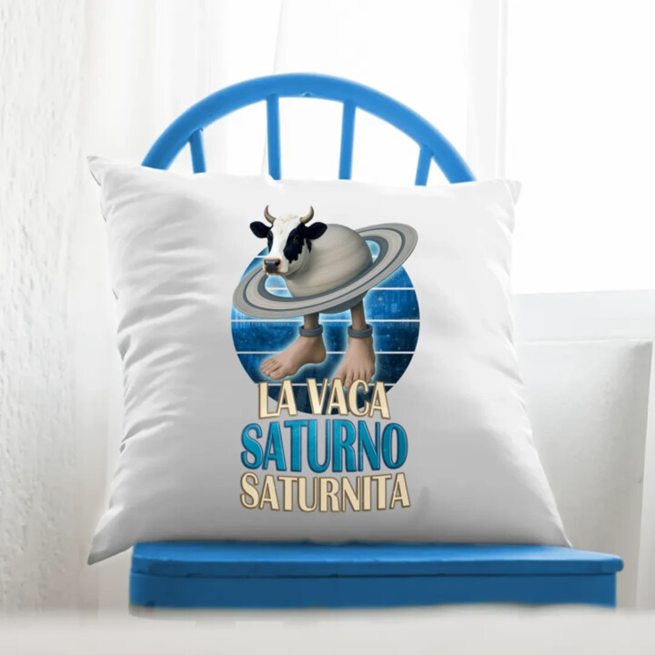 La Vaca Saturno Saturnita - Italian brainrot - krava Saturn - vankúš s potlačou