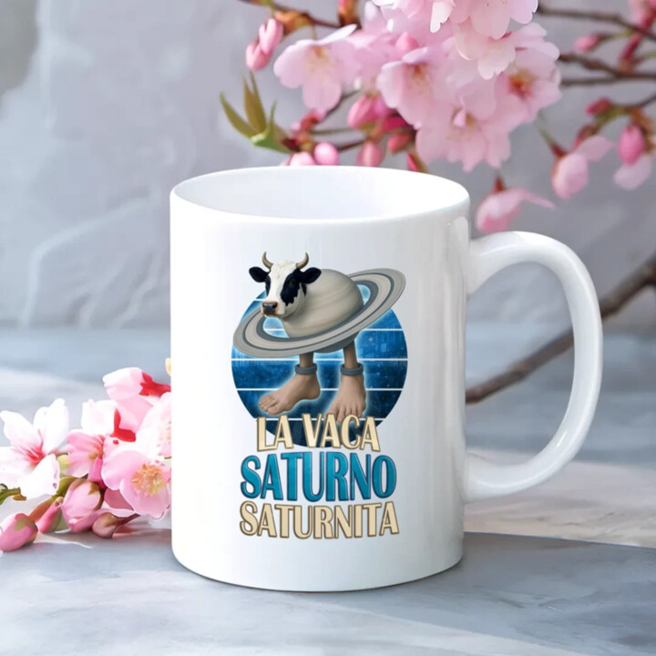 La Vaca Saturno Saturnita - Italian brainrot - krava Saturn - keramický hrnček s potlačou