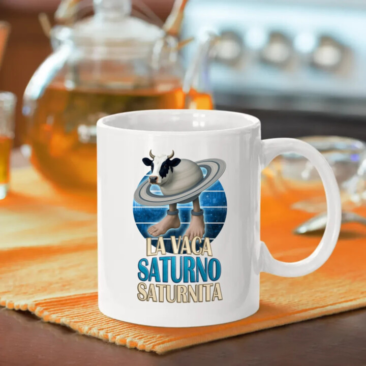 La Vaca Saturno Saturnita - Italian brainrot - krava Saturn - keramický hrnček s potlačou