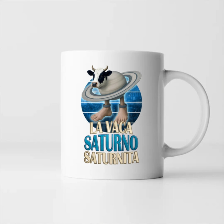 La Vaca Saturno Saturnita - Italian brainrot - krava Saturn - keramický hrnček s potlačou