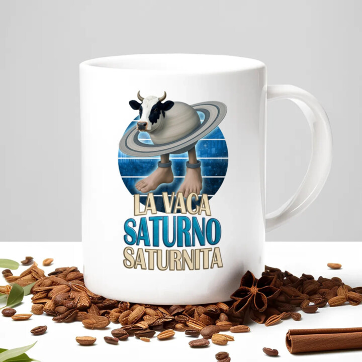 La Vaca Saturno Saturnita - Italian brainrot - krava Saturn - keramický hrnček s potlačou
