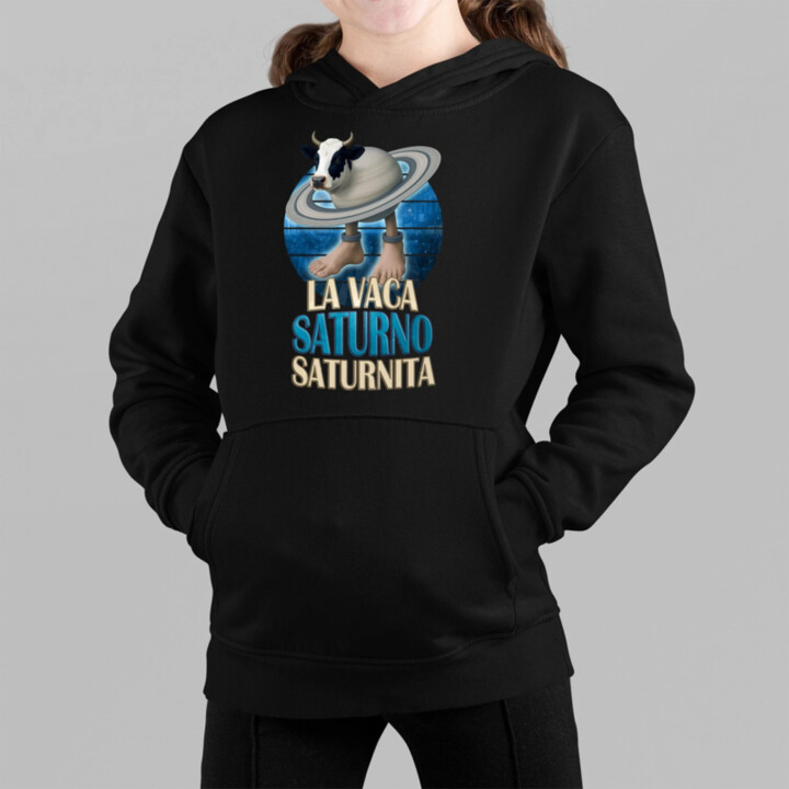 La Vaca Saturno Saturnita - Italian brainrot - krava Saturn - detská mikina s kapucňou