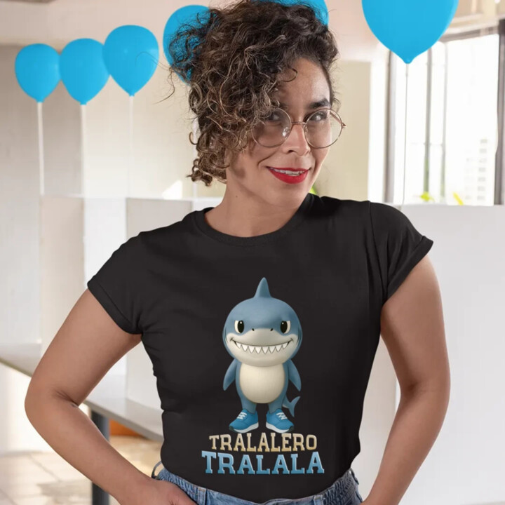 Tralalero Tralala Baby Bubu - Italian Brainrot - žralok v čižmách - dámske tričko s potlačou