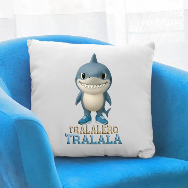 Tralalero Tralala Baby Bubu - Italian Brainrot - žralok v čižmách - vankúš s potlačou