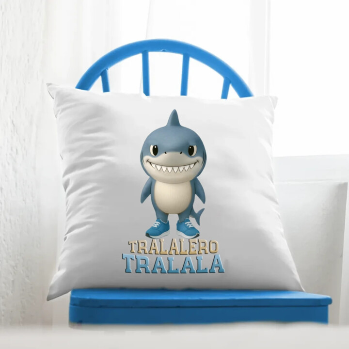 Tralalero Tralala Baby Bubu - Italian Brainrot - žralok v čižmách - vankúš s potlačou