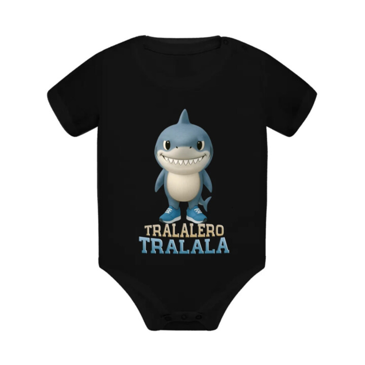 Tralalero Tralala Baby Bubu - Italian Brainrot - žralok v čižmách  - body s potlačou