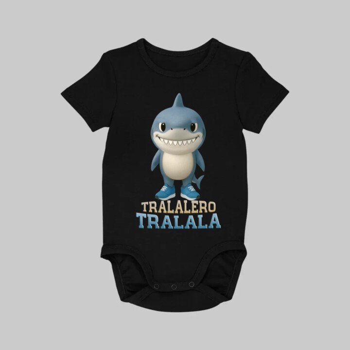 Tralalero Tralala Baby Bubu - Italian Brainrot - žralok v čižmách  - body s potlačou