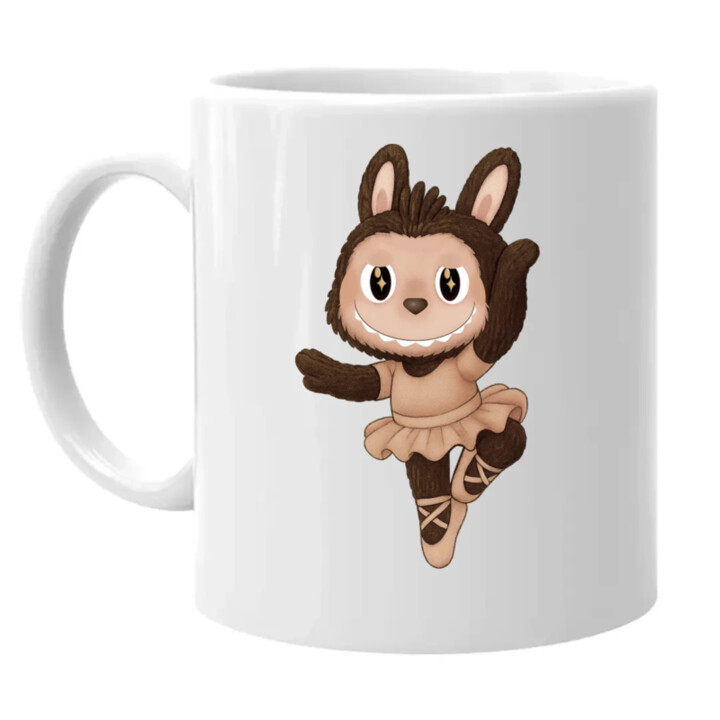 Plyšový Maskot Bubu Ballerina - keramický hrnček s potlačou pro fanoušky Labubu