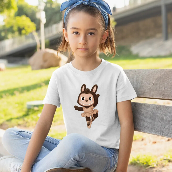 Plyšový Maskot Bubu Ballerina - detské tričko s potlačou pro fanoušky Labubu