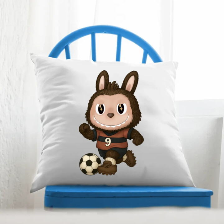 Plyšový Maskot Bubu Futbalista - vankúš s potlačou pro fanoušky Labubu