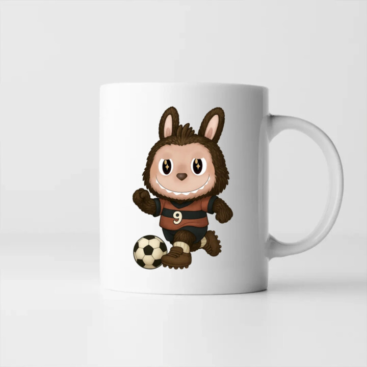 Plyšový Maskot Bubu Futbalista - keramický hrnček s potlačou pro fanoušky Labubu
