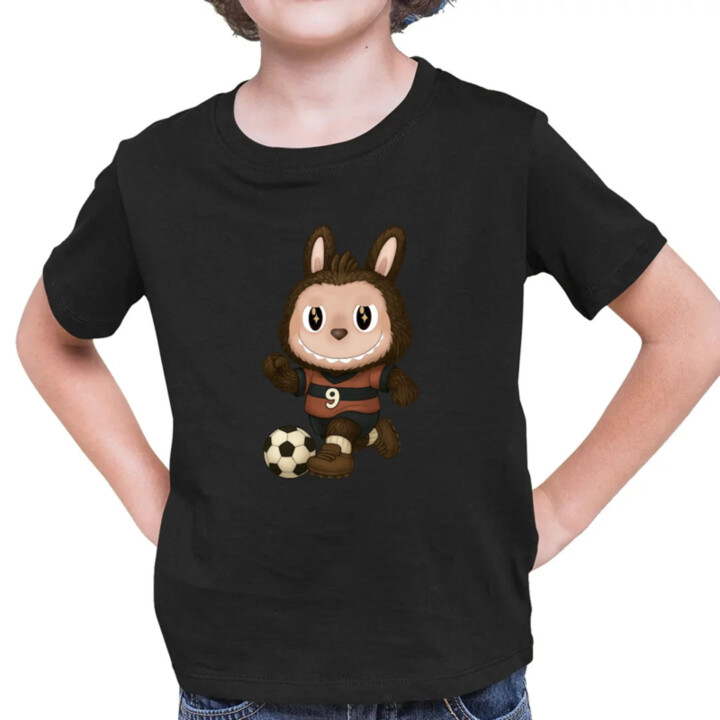 Plyšový Maskot Bubu Futbalista - detské tričko s potlačou pro fanoušky Labubu