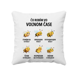 Čo robím vo voľnom čase - včely - vankúš s potlačou
