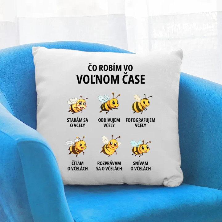 Čo robím vo voľnom čase - včely - vankúš s potlačou