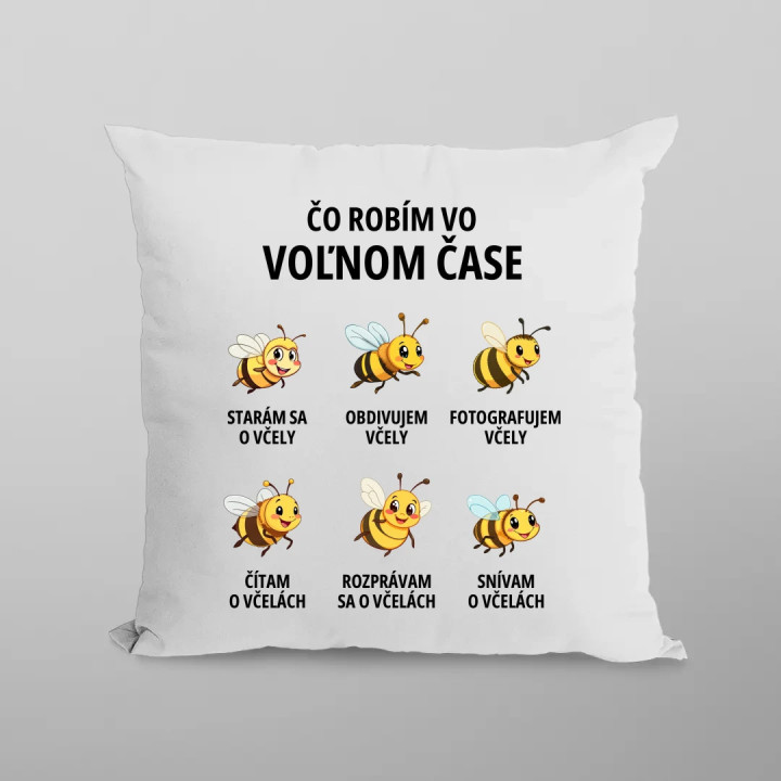 Čo robím vo voľnom čase - včely - vankúš s potlačou
