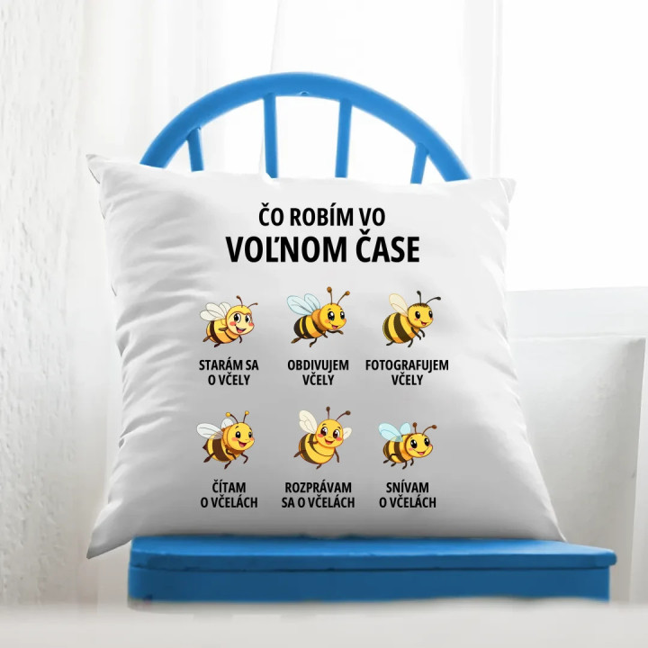 Čo robím vo voľnom čase - včely - vankúš s potlačou