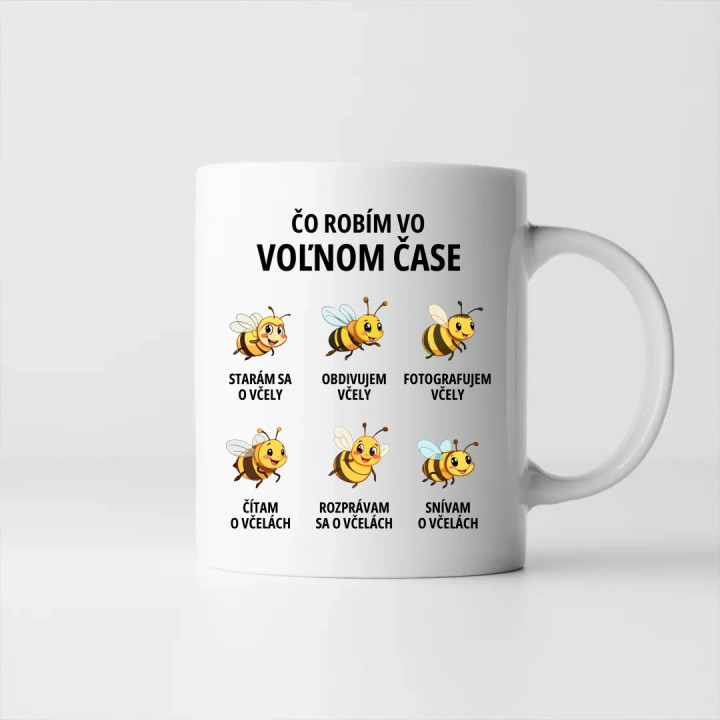 Čo robím vo voľnom čase - včely - keramický hrnček s potlačou